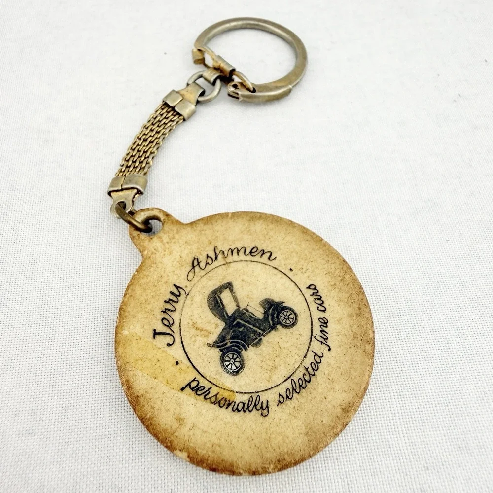 Vintage Ewing New Jersey Advertising Keychain Key Fob Cars Dealer Jerry Ashmen